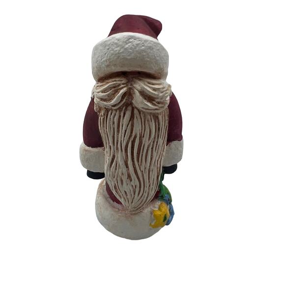 Vintage 1996 Handmade Polymer Clay Santa Claus Figure Decor Primitive 4 Inch - Picture 1 of 7
